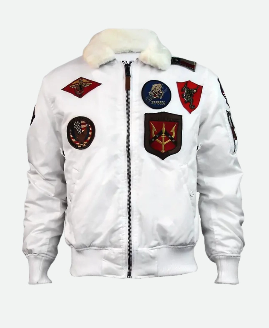Top Gun White Flight Jacket 1