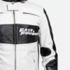 Vin Diesel Fast And Furious 7 Motorcycle White Leather Jacket Material