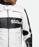 Vin Diesel Fast And Furious 7 Motorcycle White Leather Jacket Material