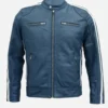Vin Diesel Fast and Furious 9 Blue Leather Motorcycle Jacket
