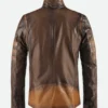 X Men Origins Wolverine Brown Leather Jacket Back 1
