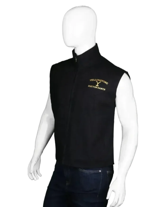 Yellowstone John Dutton Black Vest Side Pose