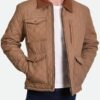 Yellowstone John Dutton Brown Quilted Jacket Front 1