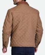 Yellowstone John Dutton Brown Quilted Jacket a Back