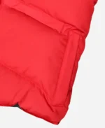 back to the future marty mcfly red puffer vest detailing