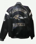 Bartolemo Baltimore Ravens NFL Bomber Leather Jacket Back