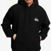 Basic Stussy Black Pullover Hoodie Front