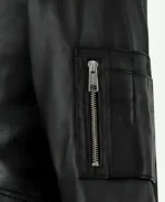 Eminem Black Leather Jacket Detailing