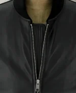 Eminem Black Leather Jacket Detailing 3