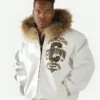 Pelle Pelle Chi Town White Leather Jacket front 2