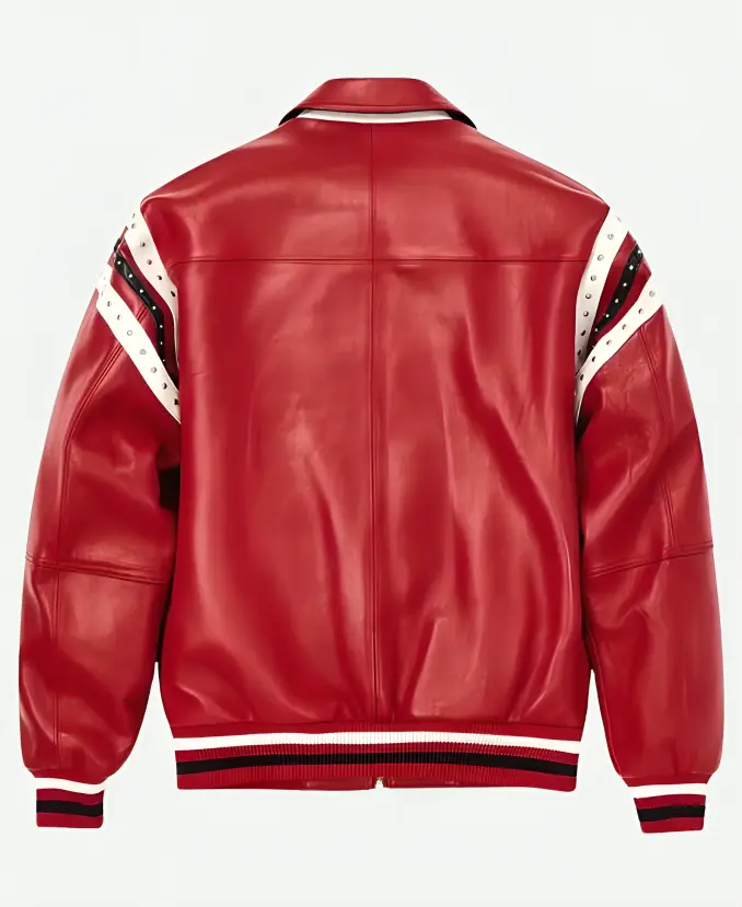 Pelle Pelle Red Encrusted Varsity Jacket Back