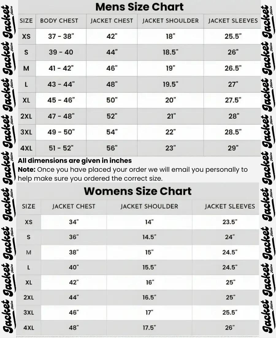 Size Chart - Jacket Attire