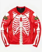 Skeleton Red Supreme Vanson Leather Jacket