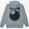 Stussy 8 Ball Grey Hoodie