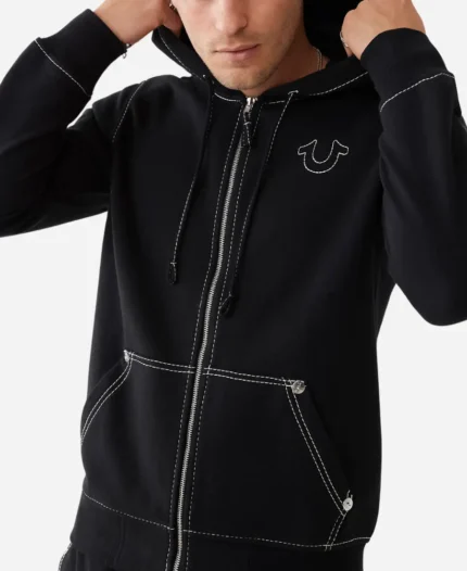 True Religion Black Hoodie Front