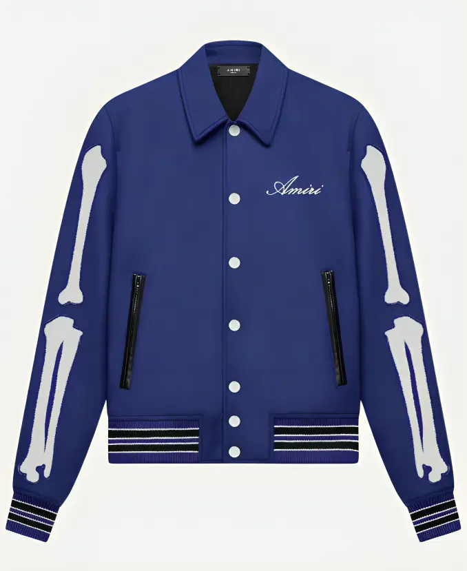 Amiri Bones Varsity Jacket Blue