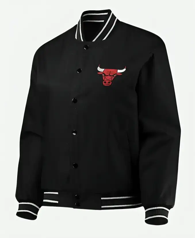 Chicago Bulls Poly Twill Black Jacket