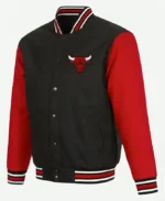 Chicago Bulls Red and Black Varsity Jacket