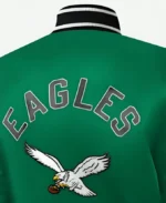 Eagles Kelly Green Varsity Jacket Back Closeup