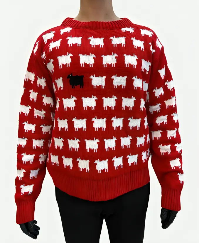 Princess Diana Black Sheep Sweater Front