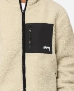 Stussy 8 Ball Sherpa Reversible Jacket Front Pocket