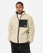 Stussy 8 Ball Sherpa Reversible Jacket Front