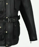 Trialmaster Black Leather Jacket Sleeves