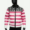Lil Uzi Vert Pink Tape American Flag Leather Jacket