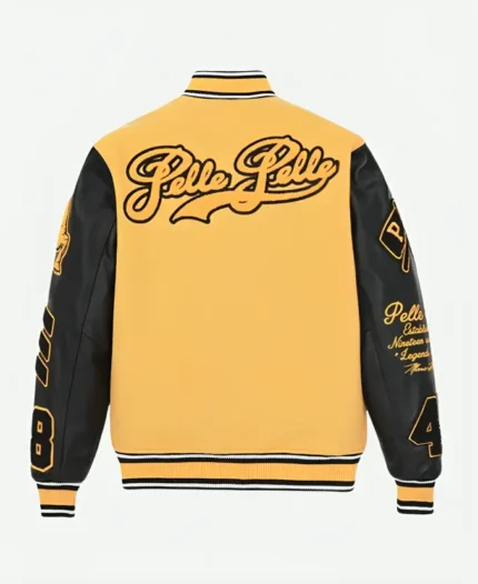 Pelle Pelle Yellow Varsity Jacket Back