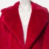 Ted Lasso Keeley Jones Red Fur Coat Front Closeup