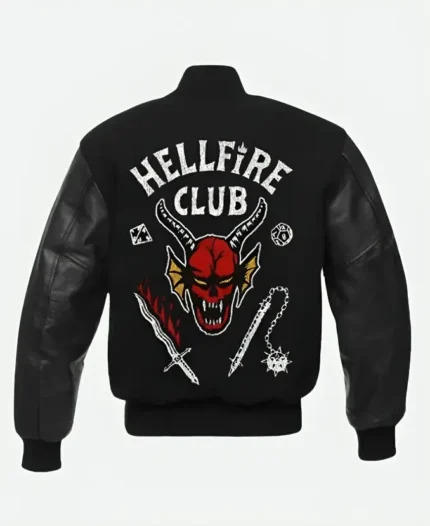 Hellfire Club Black Letterman Jacket