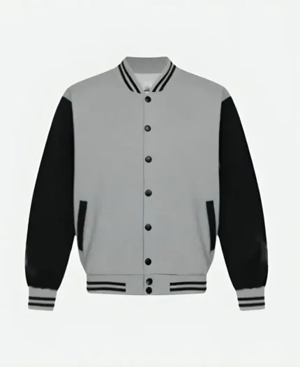 Hellfire Club Grey Varsity Jacket Back