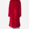 Ted Lasso Keeley Jones Red Fur Coat Back
