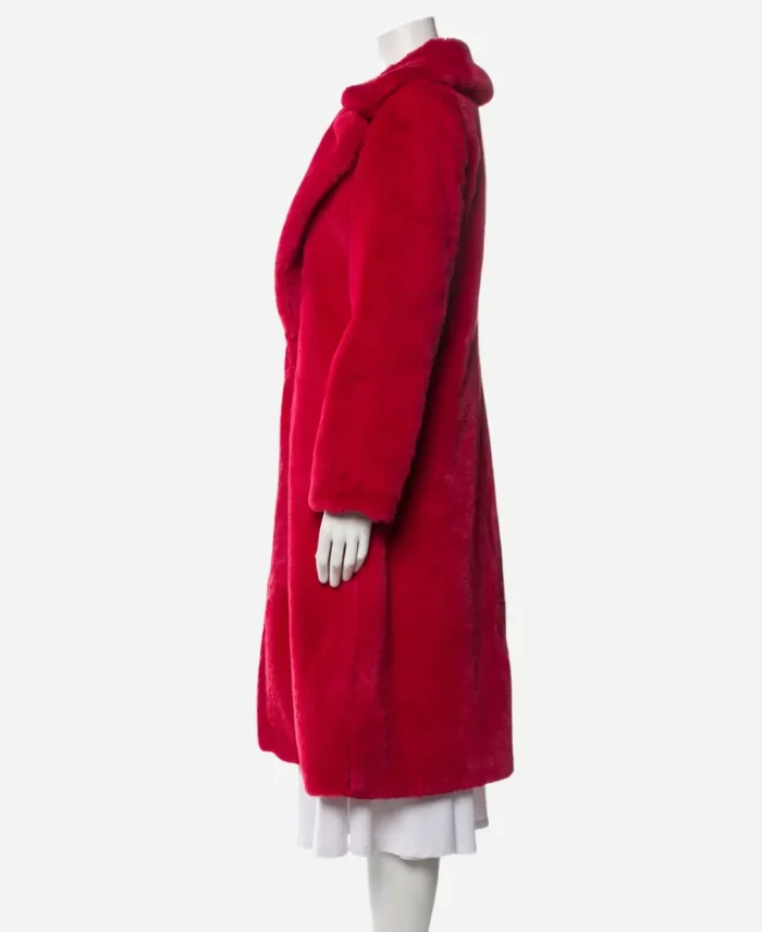 Ted Lasso Keeley Jones Red Fur Coat Side