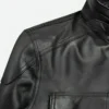 Bane Black Leather Jacket Shoulder