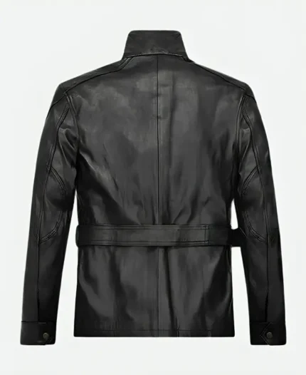 Bane Black Leather Jacket Back