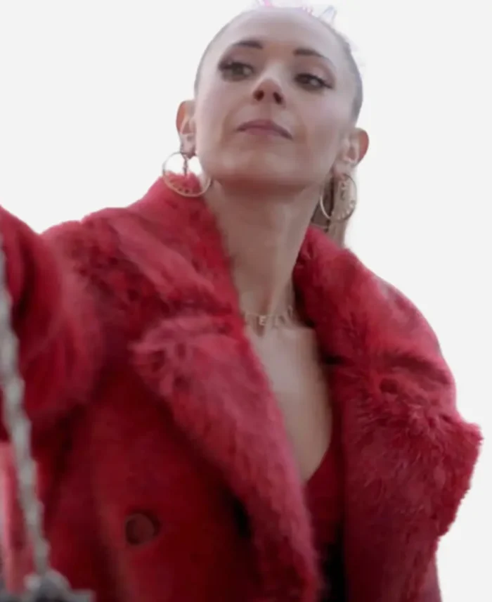 Keeley Jones Red Fur Coat