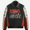 Kith For USA Olympics 2024 Basketball Leather Jacket