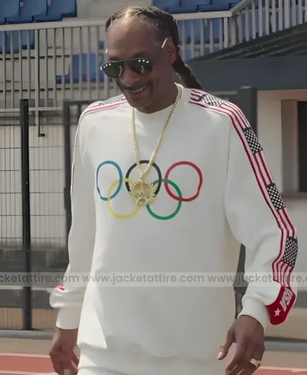 Snoop Dogg USA Olympic 2024 White Tracksuit