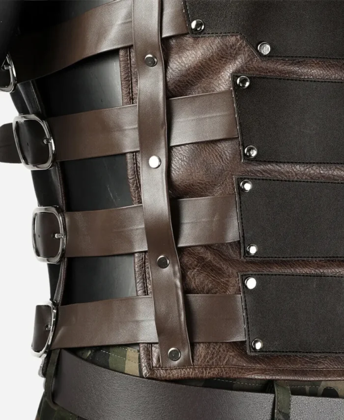 Aaron Taylor Brown Leather Vest