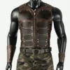 Aaron Taylor-Johnson Kraven the Hunter Brown Leather Vest