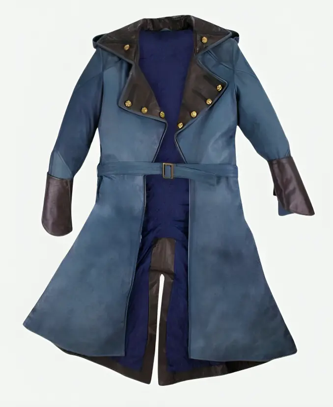 Assassins Creed Unity Arno Dorian Blue Leather Coat