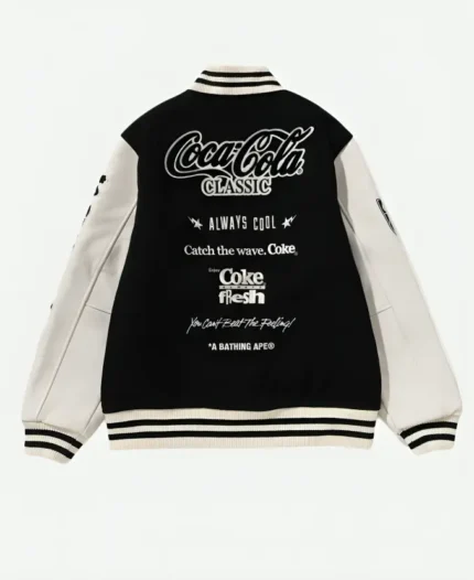 BAPE X Coca-Cola Multi-Color Letterman Jacket For Men and Women