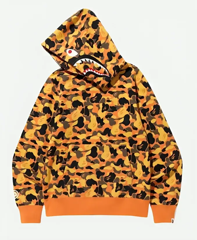 BAPE x XO Shark Pullover Hoodie Orange