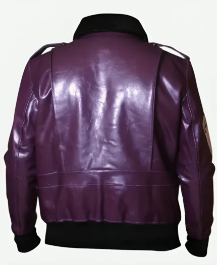 Batman Joker Goon Purple Leather Bomber Jacket For Men And Women