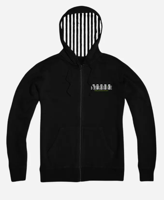 Beetlejuice Its Showtime Striped Hoodie