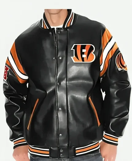 Cincinnati Bengals Leather Varsity Jacket