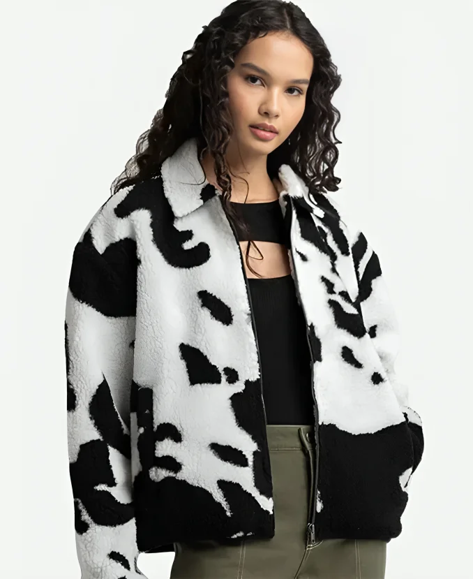 Cow Print North Face Jacket