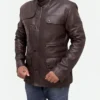 Deadpool Brown Leather Jacket