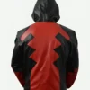 Deadpool Game Red Leather Hooded Jacket